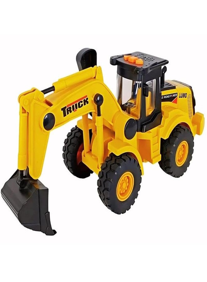 KONIGIN Play Game Big Excavator Toys Construction Truck Friction Powered Loader Bulldozer with Simulated Lights Truck Model Construction Toys for Kids (Multicolor) - Image 1